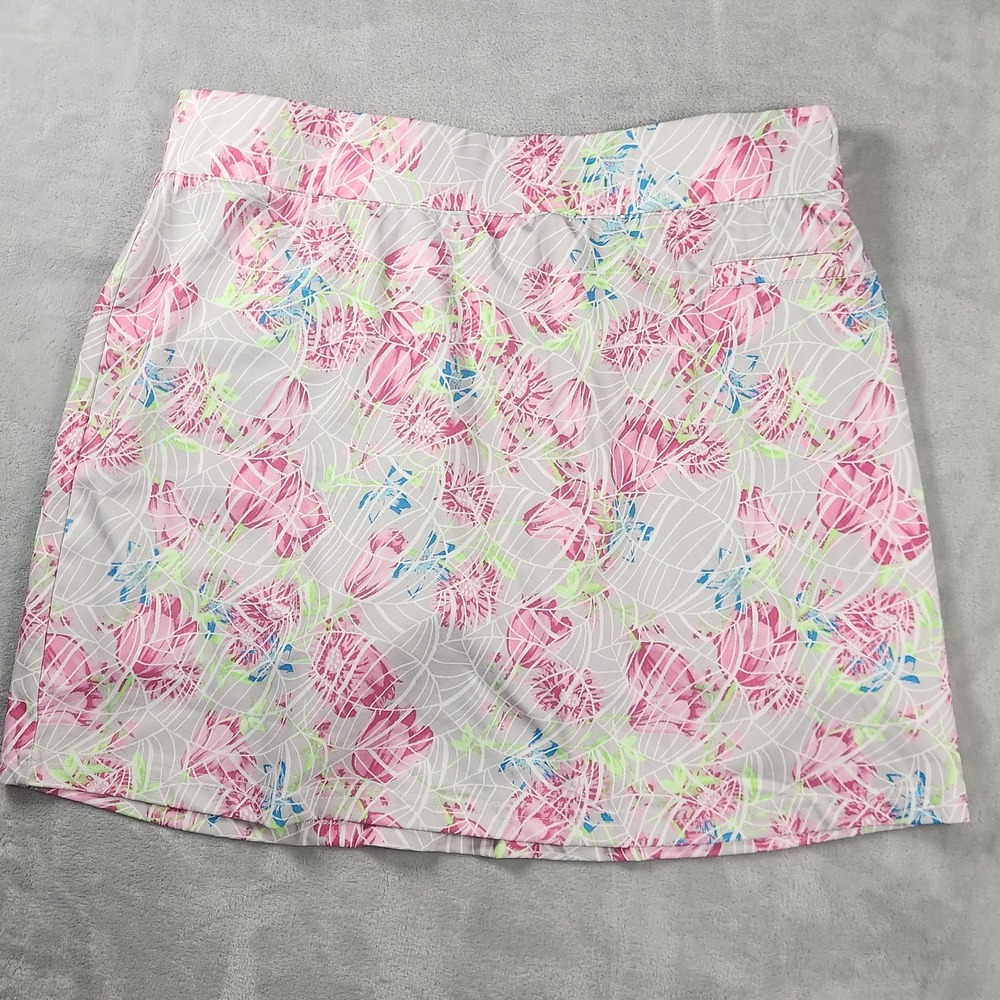 Pebble Beach Dry Luxe Performance Floral Skirt Skort Golf Tennis Pickleball Sz L